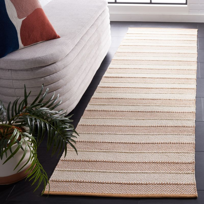 Striped Kilim STK803 Hand Woven Runner Rug - Beige/Gold - 2'3"x8' - Safavieh.