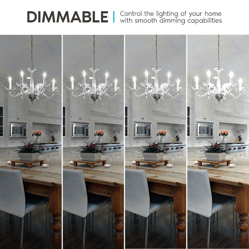 Luxrite Vintage Candelabra LED Bulb 60W Equivalent, 550 Lumens, 5000K Bright White, 5W, Dimmable, LED Candle Bulbs, E12 Base 16 Pack