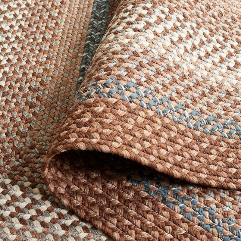 Braided BRD313 Hand Woven Accent Rug - Brown/Multi - 3'x5' Oval - Safavieh.