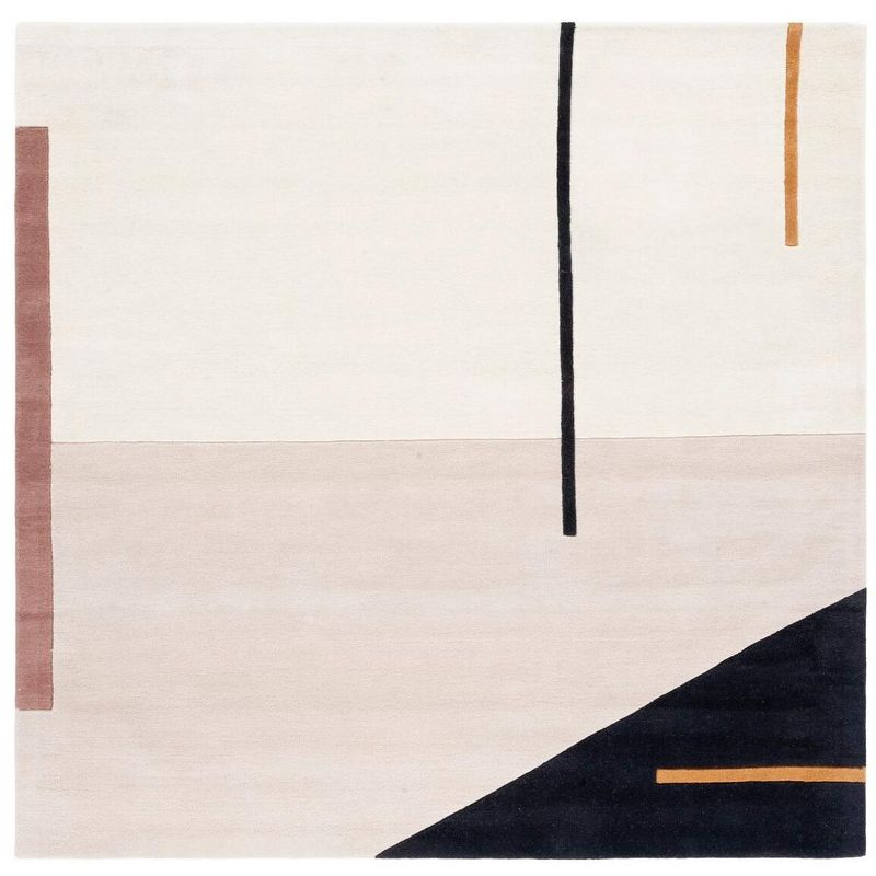 Fifth Avenue FTV110 Hand Tufted Area Rug - Ivory/Black - 5'x5' - Safavieh.
