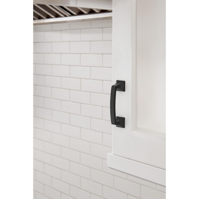 Amerock Ville 3 inch (76mm) Center-to-Center Matte Black Cabinet Pull