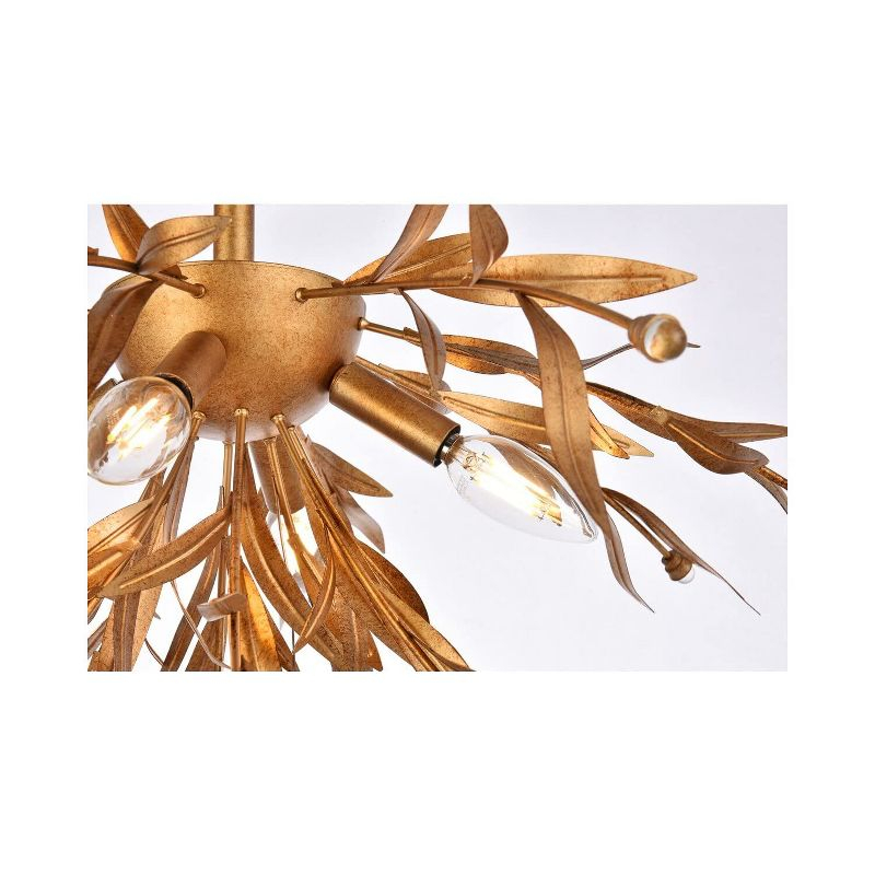 Elegant Lighting Priscilla 23 inch flush mount in gold leaf