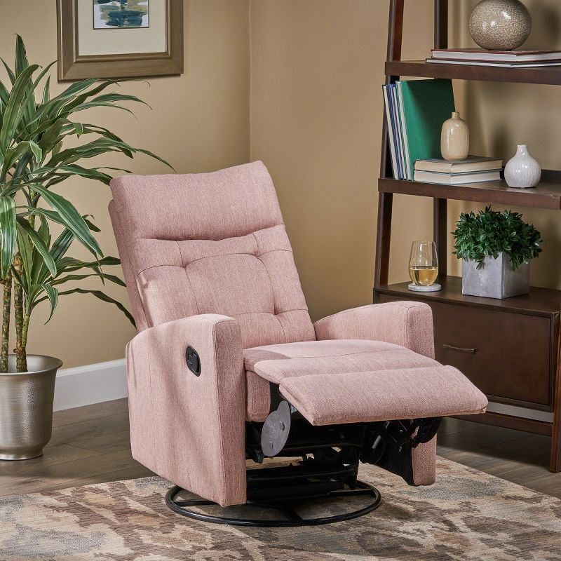 Woodglen Contemporary Glider Swivel Recliner Light Blush - Christopher Knight Home: Nursery-Suitable, Plush Comfort