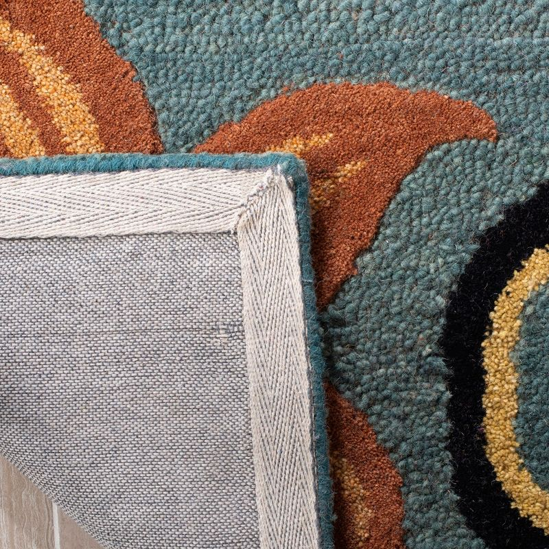 Blossom BLM679 Hand Hooked Area Rug - Blue/Multi - 4'x6' - Safavieh..