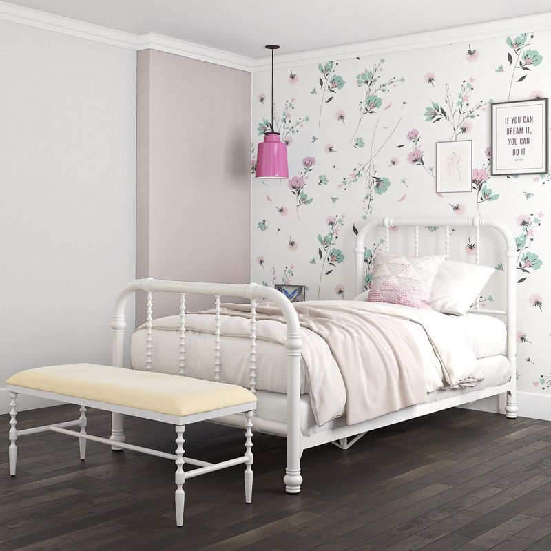DHP Jenny Lind Metal Bed, White, Twin