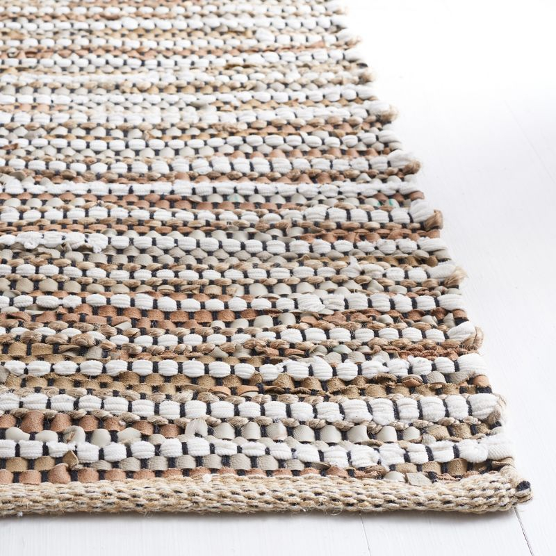 Vintage Leather VTL205 Hand Woven Runner Rug - Beige/Ivory - 2'3"x9' - Safavieh.