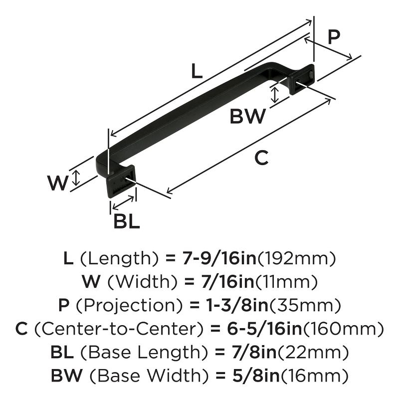 Amerock Westerly 6-5/16 inch (160mm) Center-to-Center Black Bronze Cabinet Pull