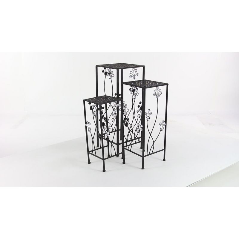 Set of 3 Modern Iron Square Plant Stands - Olivia & May