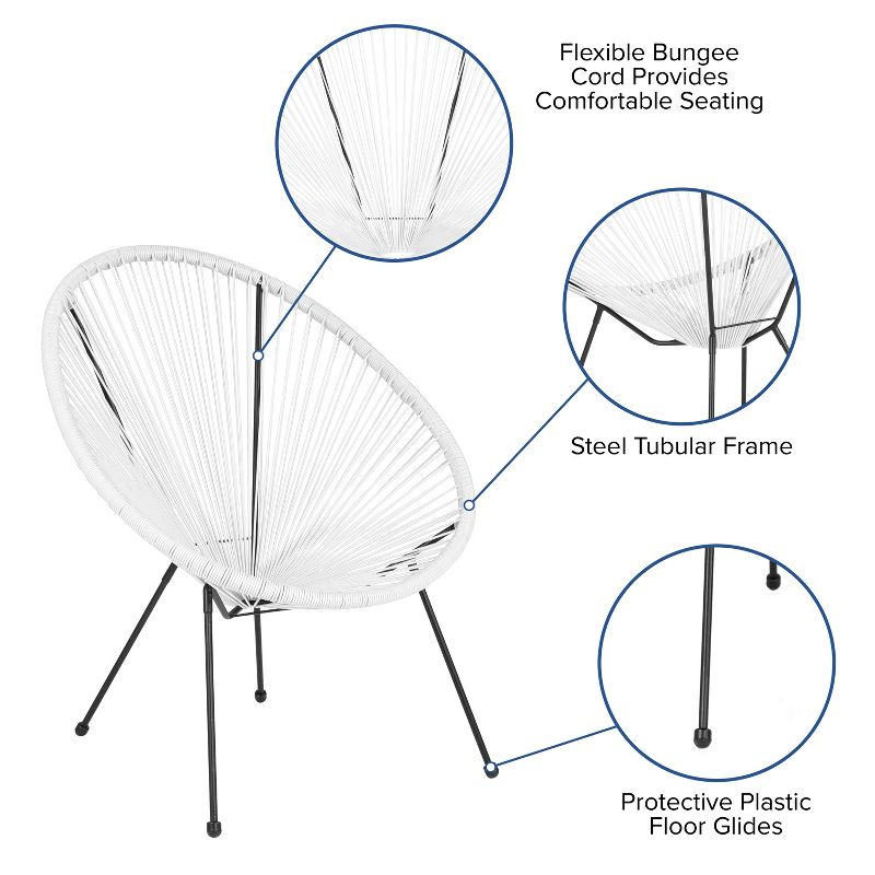 Flash Furniture Valencia Oval Comfort Series Take Ten White Papasan Lounge Chair