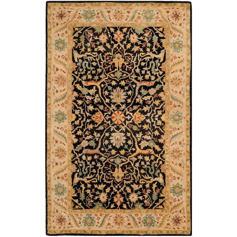 Antiquity AT14 Hand Tufted Indoor Area Rug - Black - 6'x9' - Safavieh