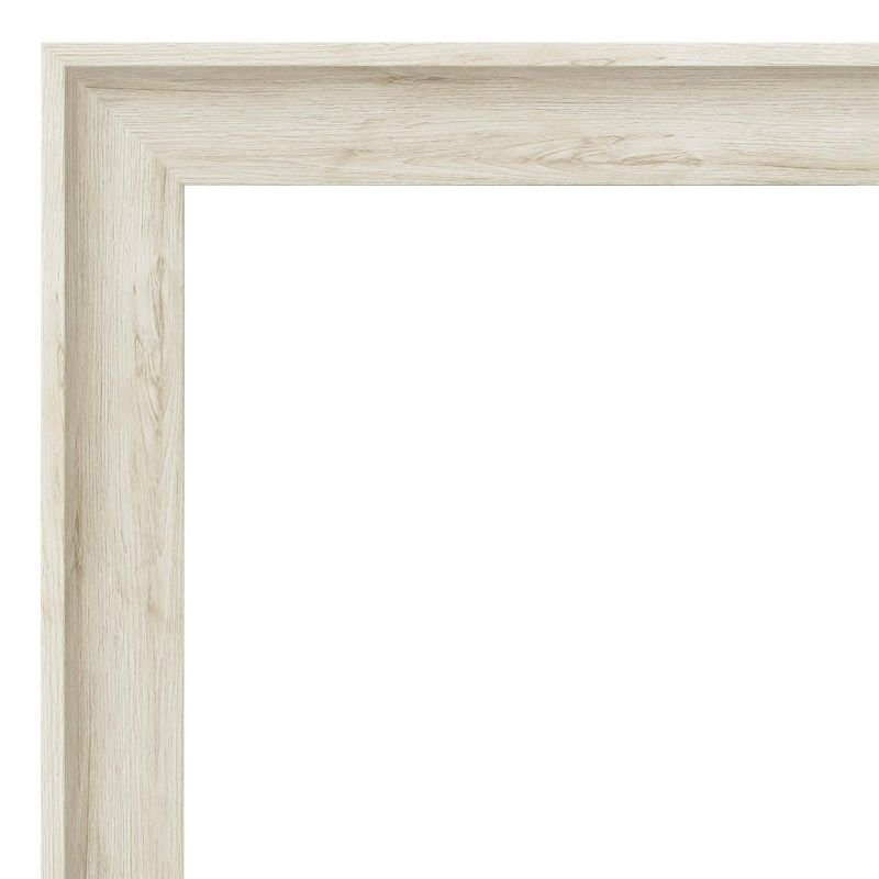 23" x 29" Non-Beveled Regal Birch Cream Bathroom Wall Mirror - Amanti Art: Rectangular, Polystyrene Frame, Includes Mount Hardware