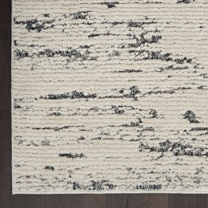 Nourison Textured Contemporary Plush Indoor Area Rug Ivory Blue 7'10" x 9'10"