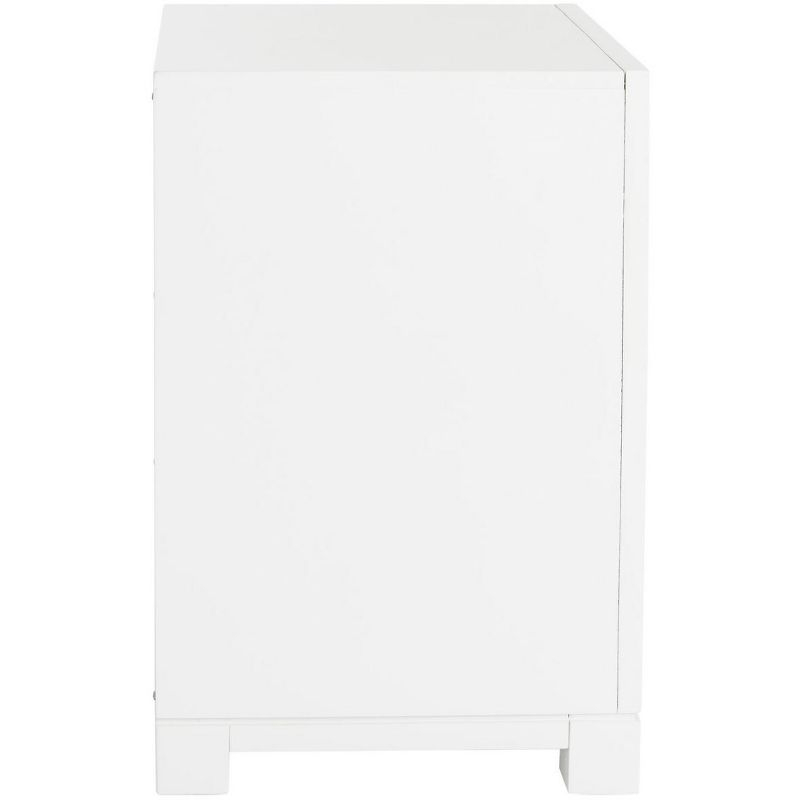 Raina 3 Drawer Greek Key Nightstand - FOX6278 - White - Safavieh Couture