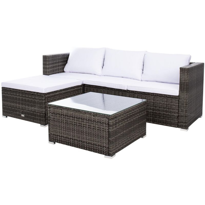 Madalina Living Set - Indoor/Outdoor - PAT7509 - Grey Brown/White - Safavieh