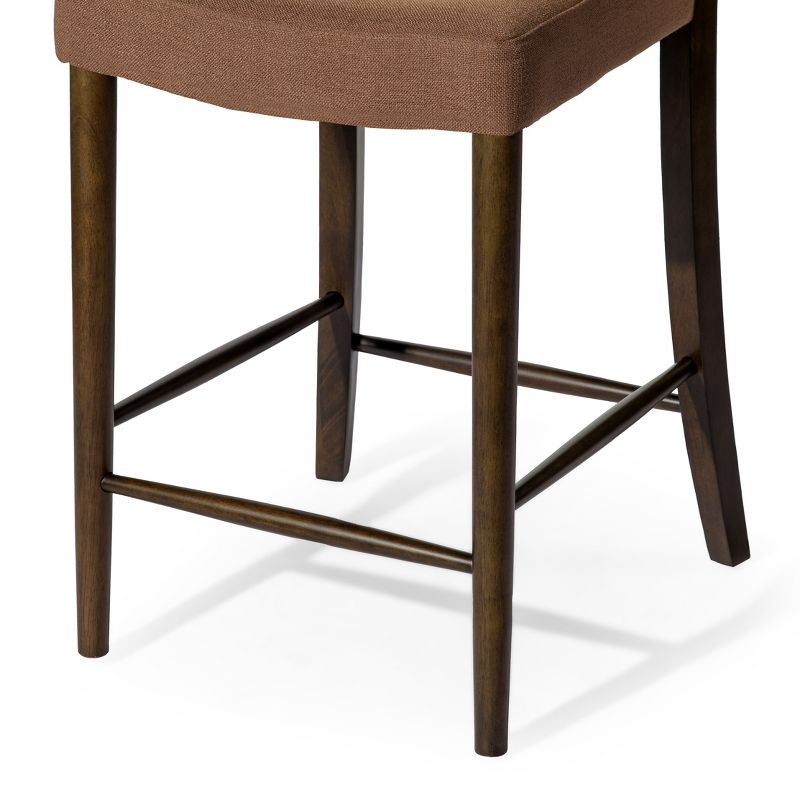 Maven Lane Vera High Back Fabric Counter Height Chair, Aged Brown/Clay