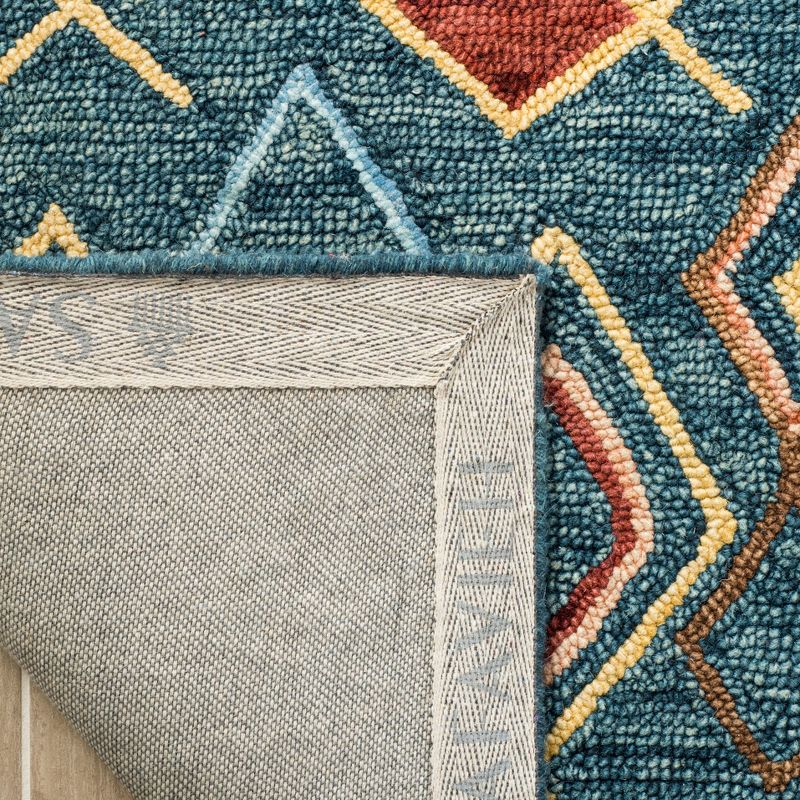 Suzani SZN314 Hand Hooked Area Rug - Dark Blue/Multi - 4'x6' - Safavieh.