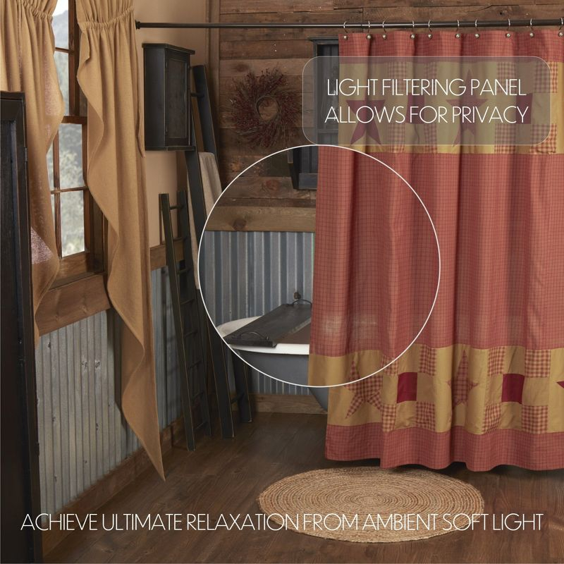 VHC Brands Ninepatch Star Cotton Shower Curtain