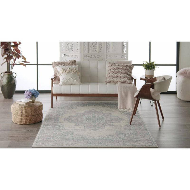 Nourison Grafix GRF14 Indoor Area Rug - Cream/Red 2'3" x 7'6"
