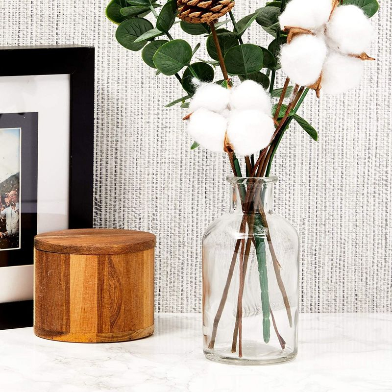 Juvale Farmlyn Creek 6-Pack Small Clear Vases for Centerpieces, Glass Jars for Stems, Flower Buds, Home Décor (2.8x5 In)