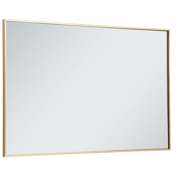 Elegant Lighting Metal frame rectangle mirror 30 inch in Brass