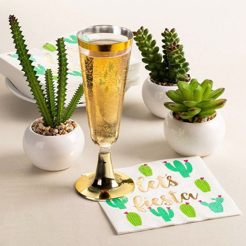 Juvale 50 Pack Let’s Fiesta Taco Napkins for Party, Cinco De Mayo Party Decorations, Paper Margarita Napkins, 5x5 In
