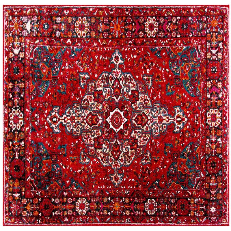 Vintage Hamadan VTH222 Power Loomed Indoor Area Rug - Red/Multi - 6'7"x6'7" - Safavieh