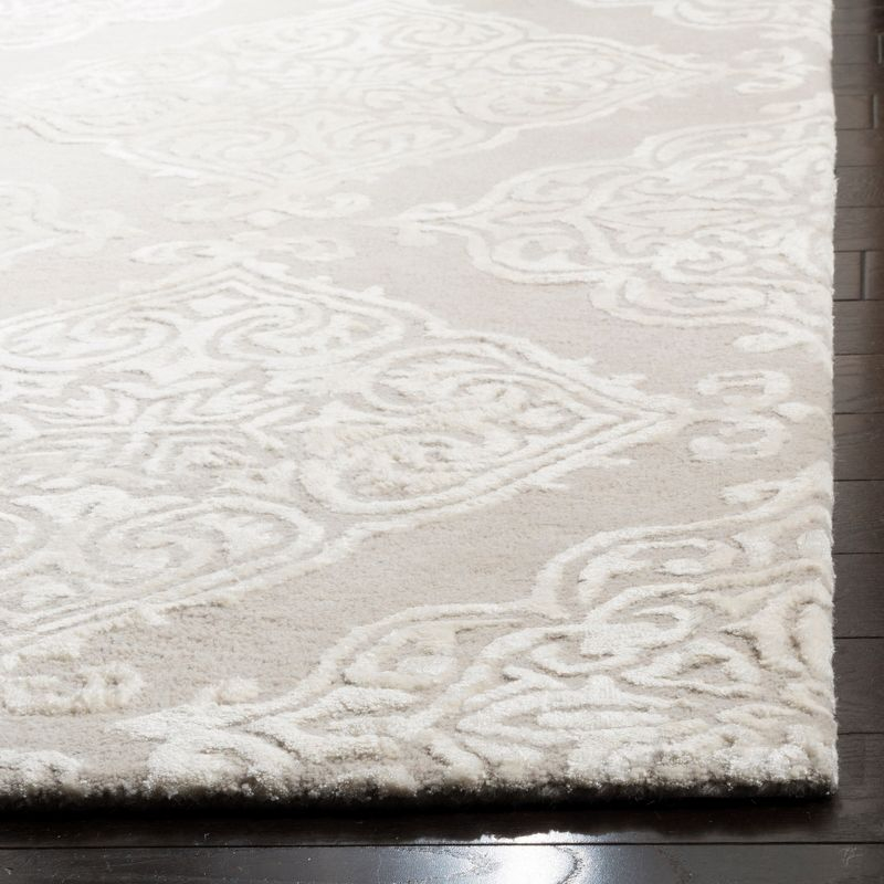 Glamour GLM568 Hand Tufted Indoor Area Rug - Silver/Ivory - 4'x6' - Safavieh