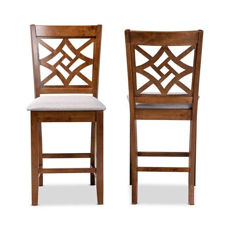 2pc Nicolette Wood Counter Height Barstool Set - Baxton Studio