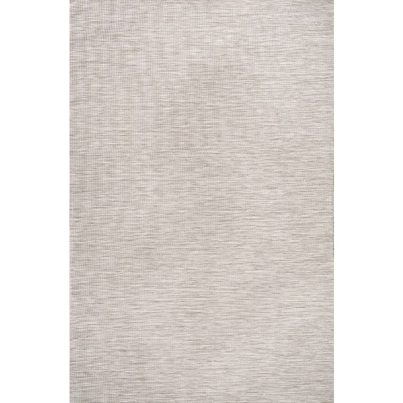 4'x6' Ethan Modern Flatweave Solid  Area Rug, Light Gray - JONATHAN Y