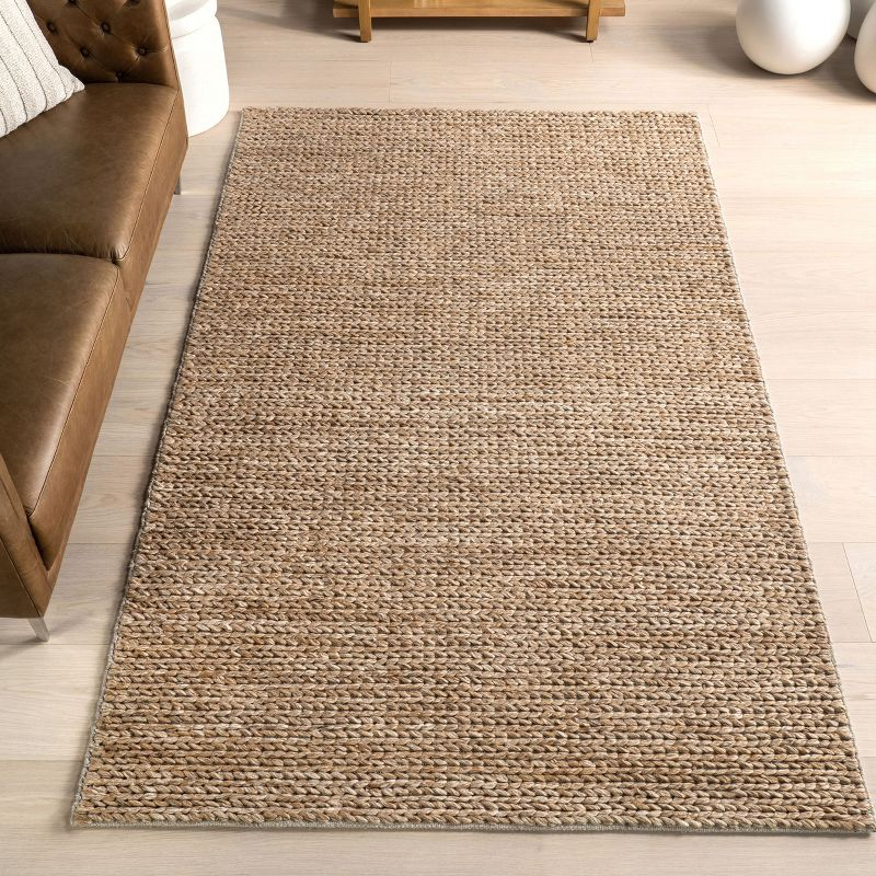 Nuloom Penelope Braided Wool Indoor Area Rug, Runner 2' x 8', Tan