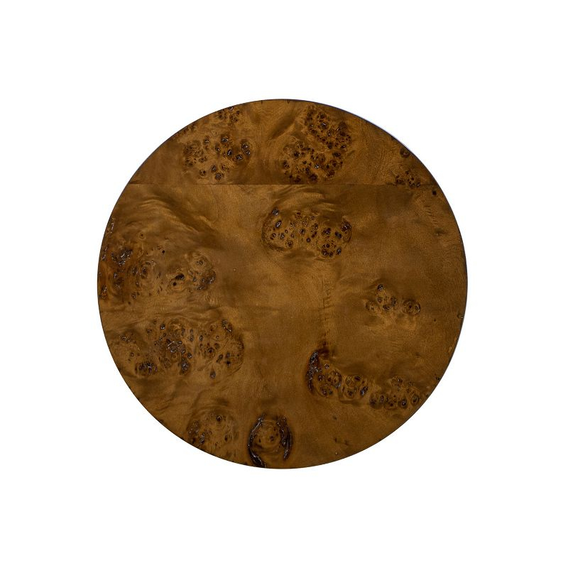Jennifer Taylor Home Bolin 18" Round Pillar Burl Accent Side Table, Walnut Brown Burl Wood