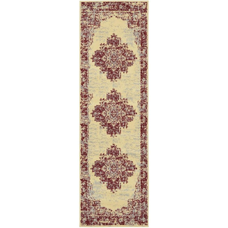 Nourison Grafix GRF14 Indoor Area Rug - Cream/Red 2'3" x 7'6"