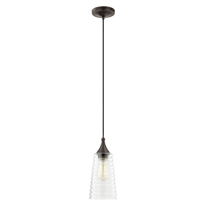 Livex Lighting Art Glass 1 - Light Pendant in  English Bronze