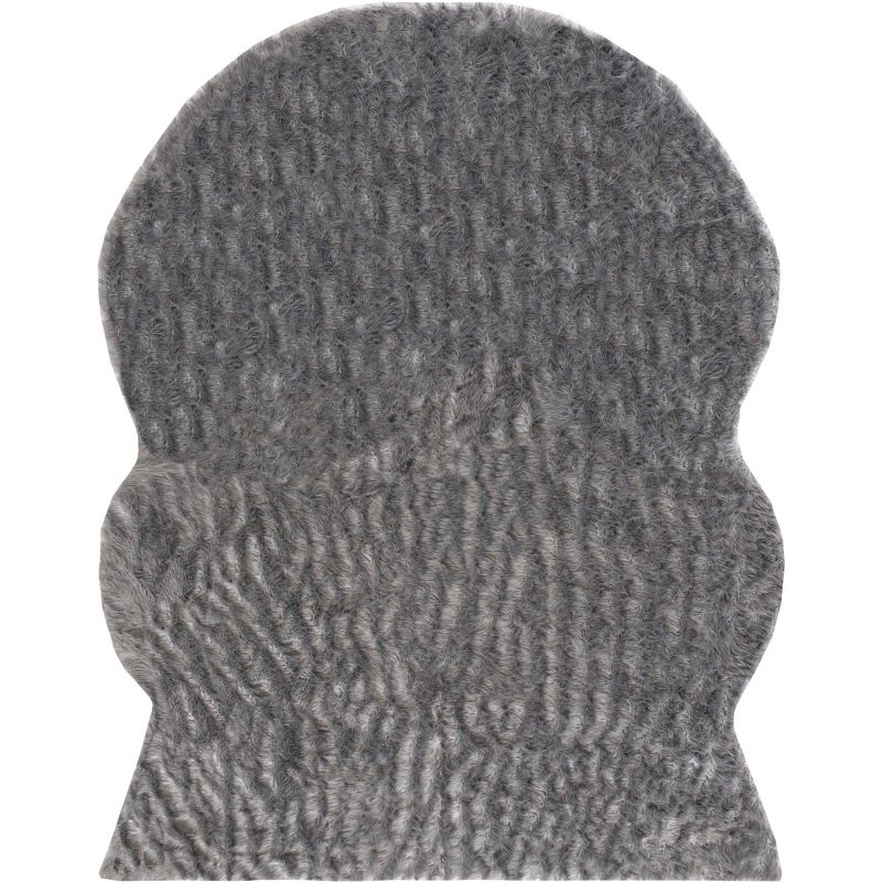 Faux Sheep Skin FSS118 Power Loomed Area Rug - Dark Grey - 8'x10' - Safavieh.