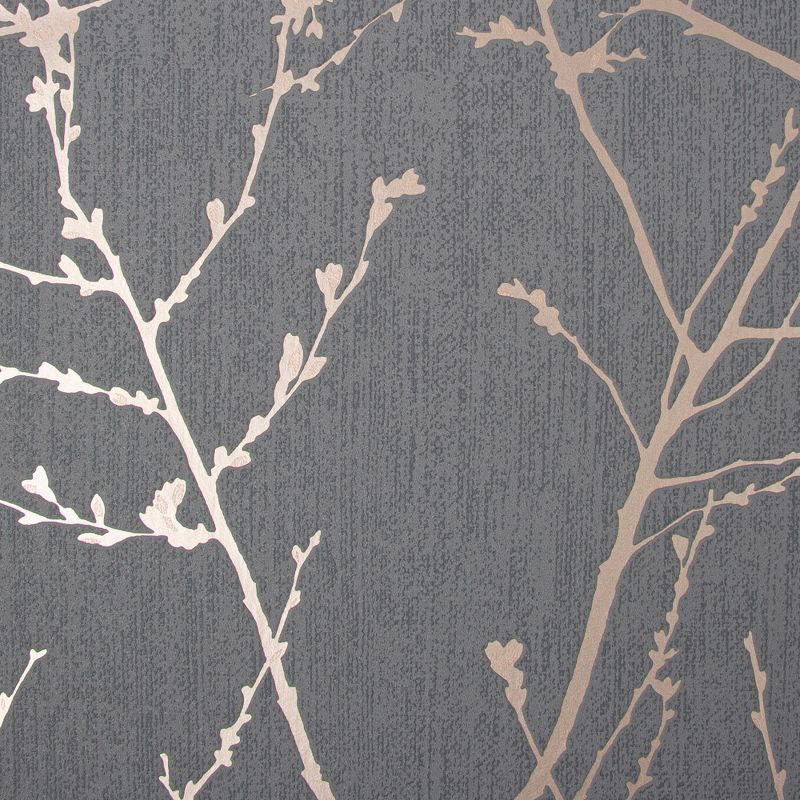 Innocence Charcoal and Copper Wallpaper