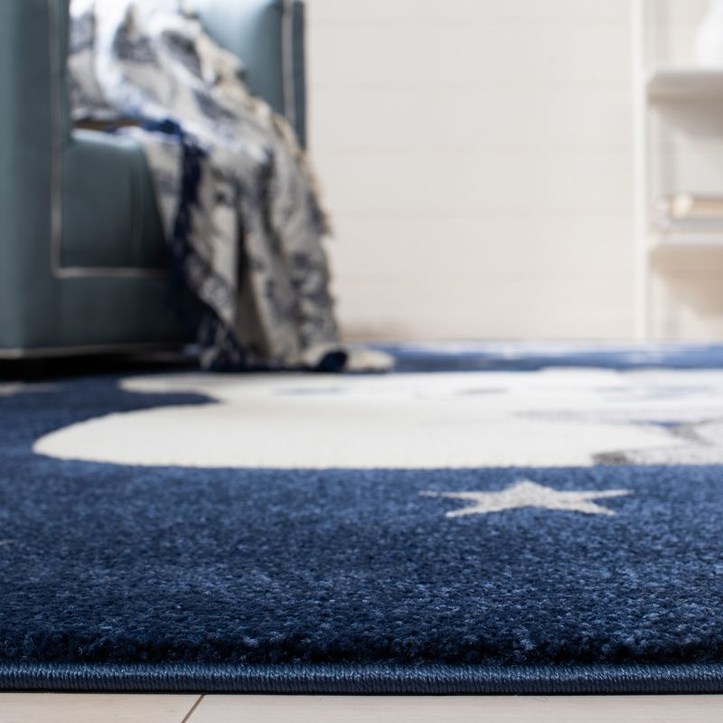 Carousel Kids  CRK195 Loomed Indoor Runner Rug - Navy/Grey - 2'x8' - Safavieh