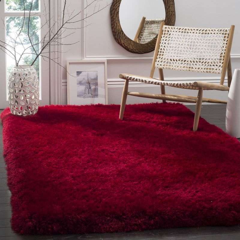 Luxe Shag SGX160 Hand Tufted Area Rug - Red - 6'x9' - Safavieh.