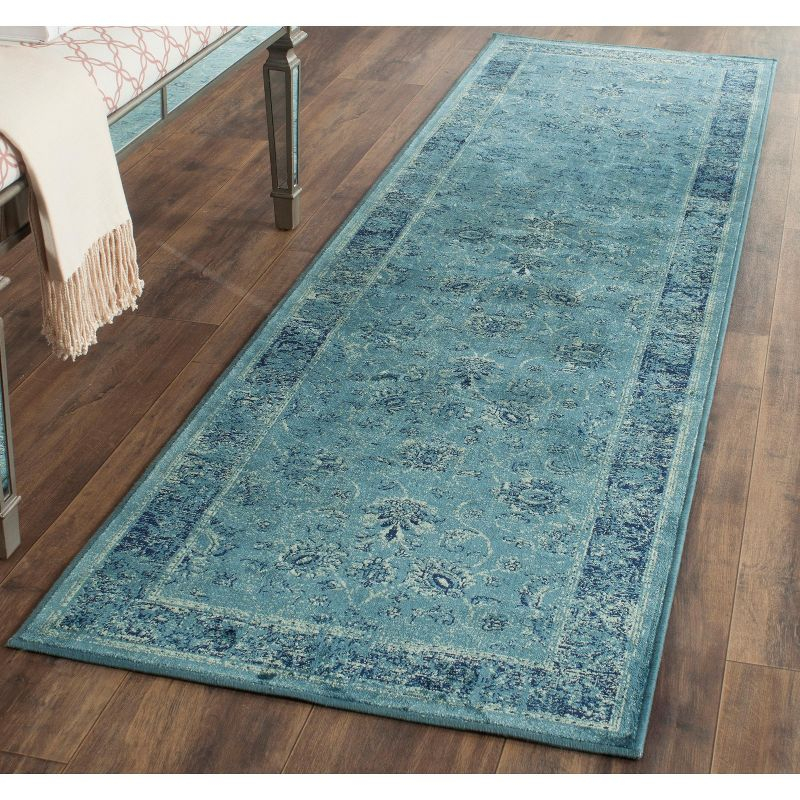 Vintage VTG117 Power Loomed Runner Rug - Turquoise/Multi - 2'2"x7' - Safavieh.