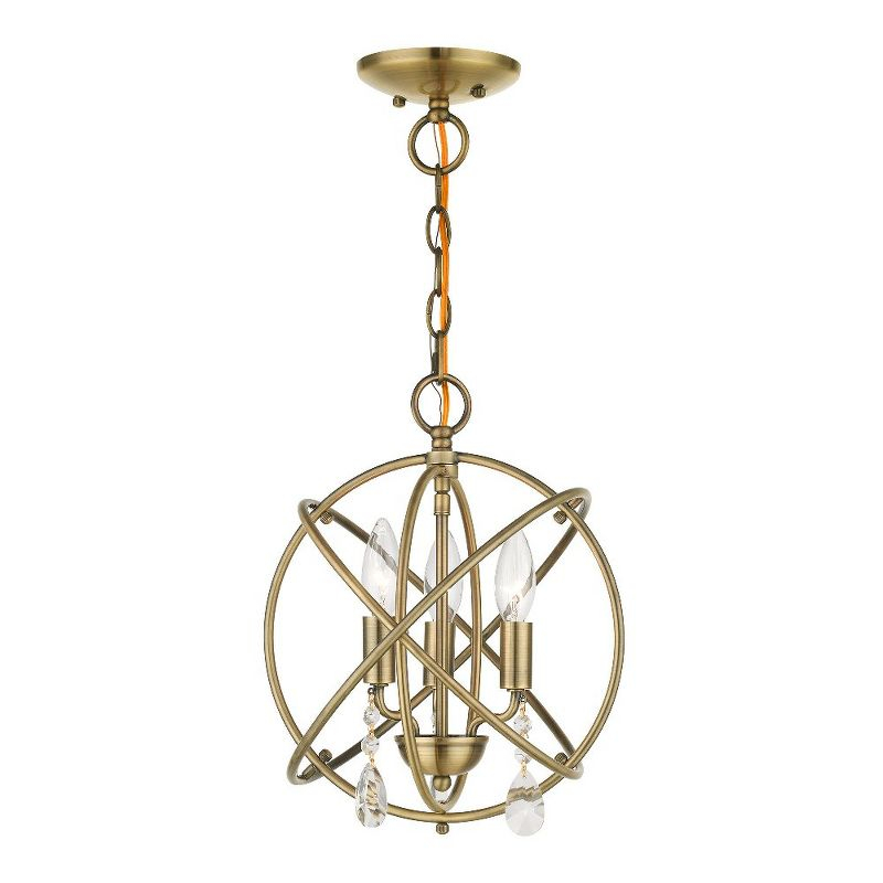 Livex Lighting Aria 3 - Light Chandelier in  Antique Brass