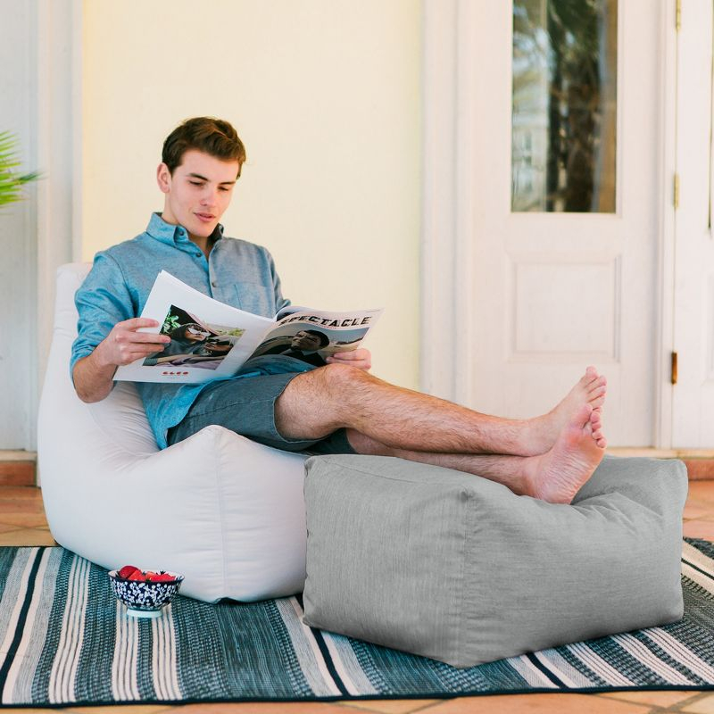 Jaxx Leon Outdoor Bean Bag Ottoman, Granite