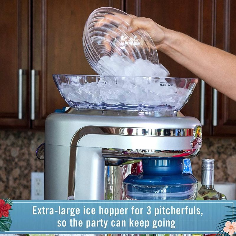 Margaritaville Key West Frozen Concoction Maker Ice Shaver and Crusher Blue/Silver: 64oz Capacity, 450W, Dishwasher-Safe Parts