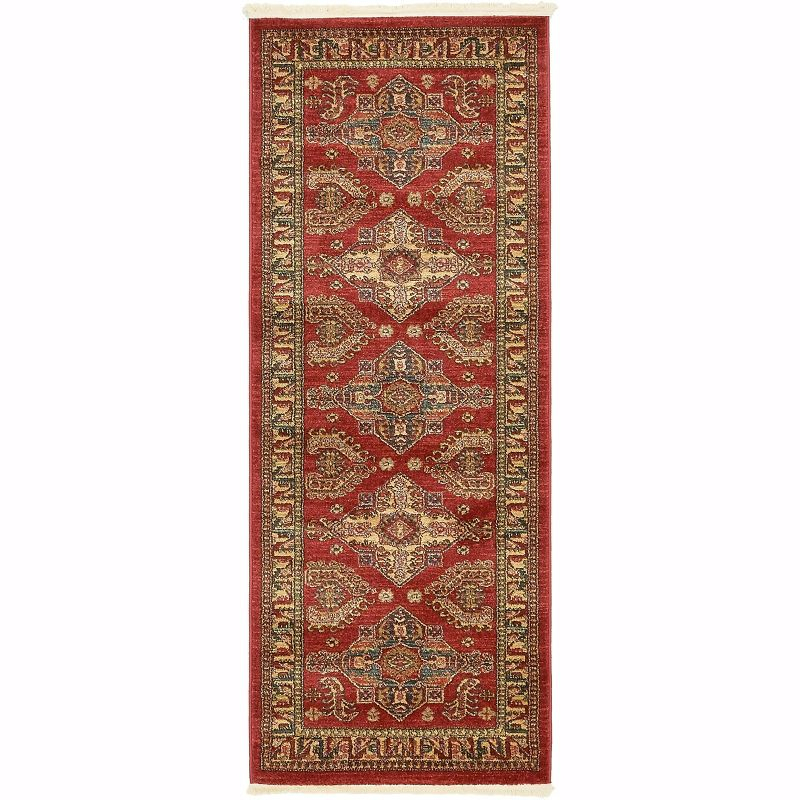 Unique Loom 2' 7 x 7' 1 Runner Red Sahand Philip Area Rug