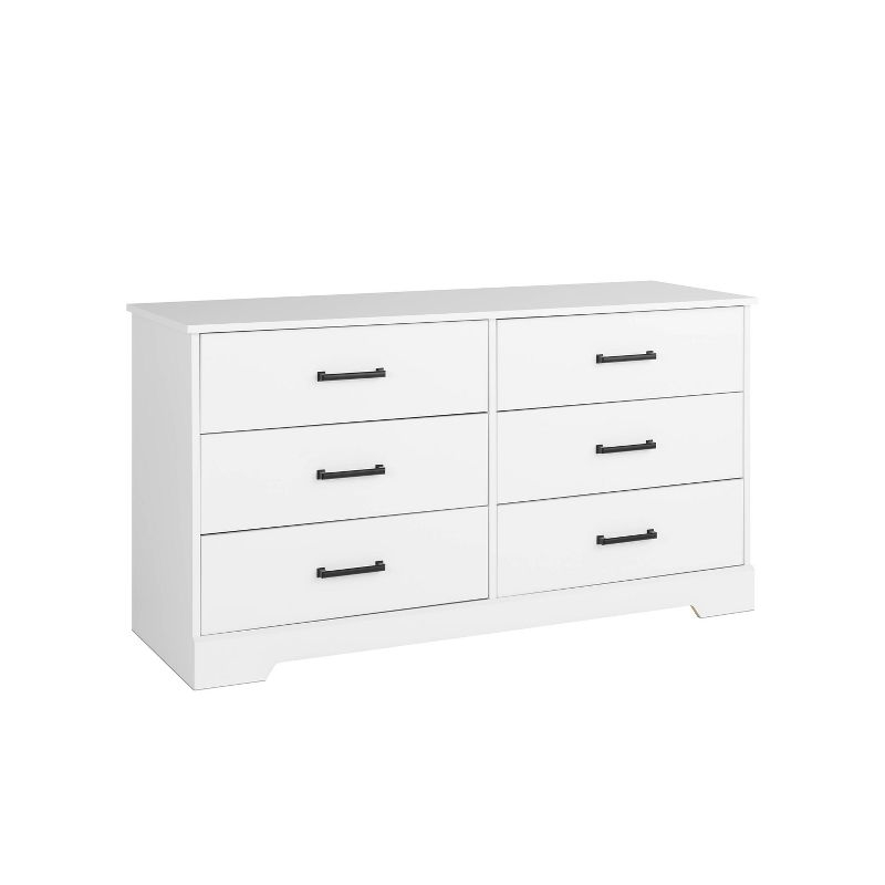 Prepac Rustic Ridge Farmhouse 6 Drawer Bedroom Dresser White