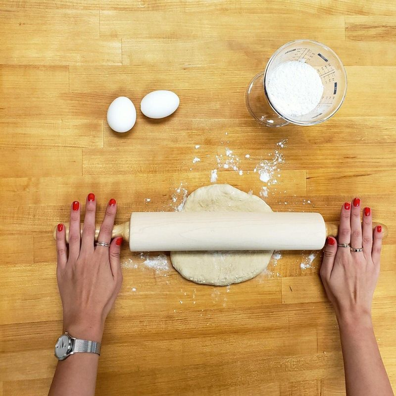 Frieling Classic Rolling Pin with handles, 12", Brown