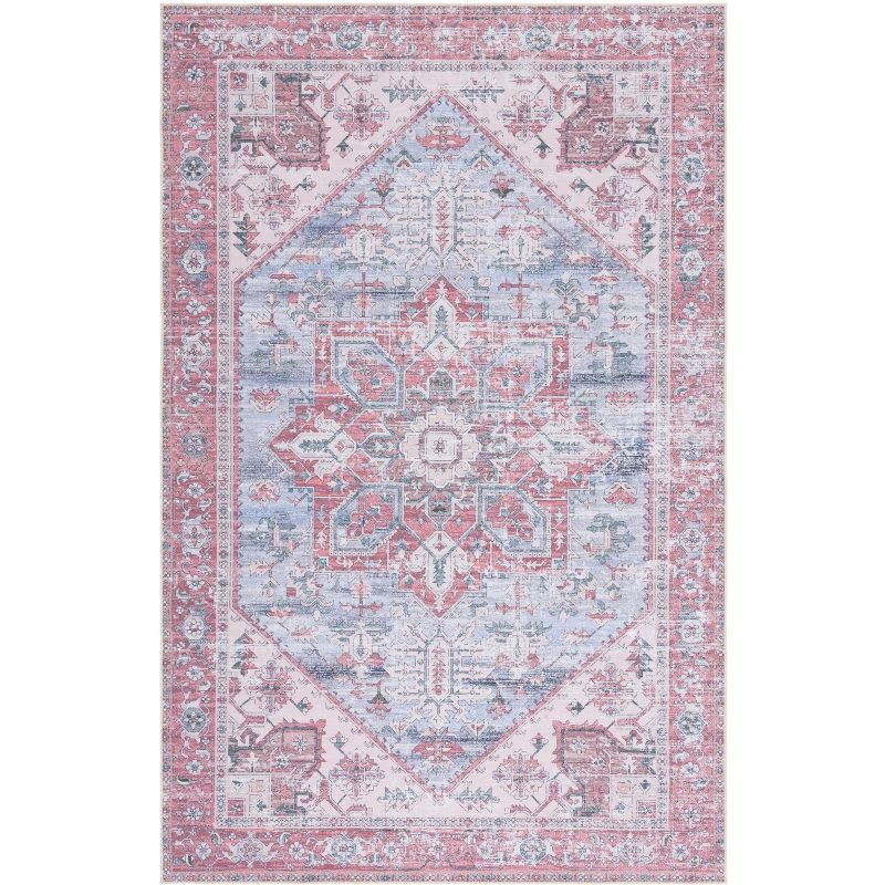 Tucson Vintage Persian TSN102 Power Loomed Machine Washable Skid-Resistant Indoor Area Rug - Grey Blue/Rust - 8'x10' - Safavieh