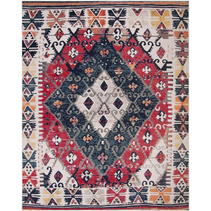 Montage MTG236 Power Loomed Indoor/Outdoor Area Rug - Rust/Multi - 8'x10' - Safavieh.