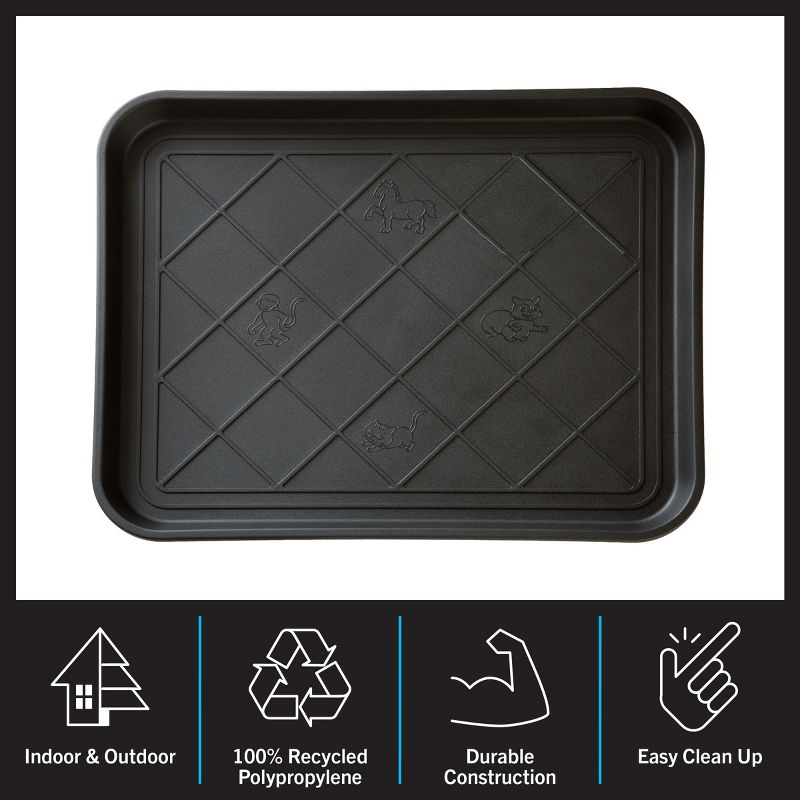 Fleming Supply Oversized All-Weather Rectangular Boot Tray - Black