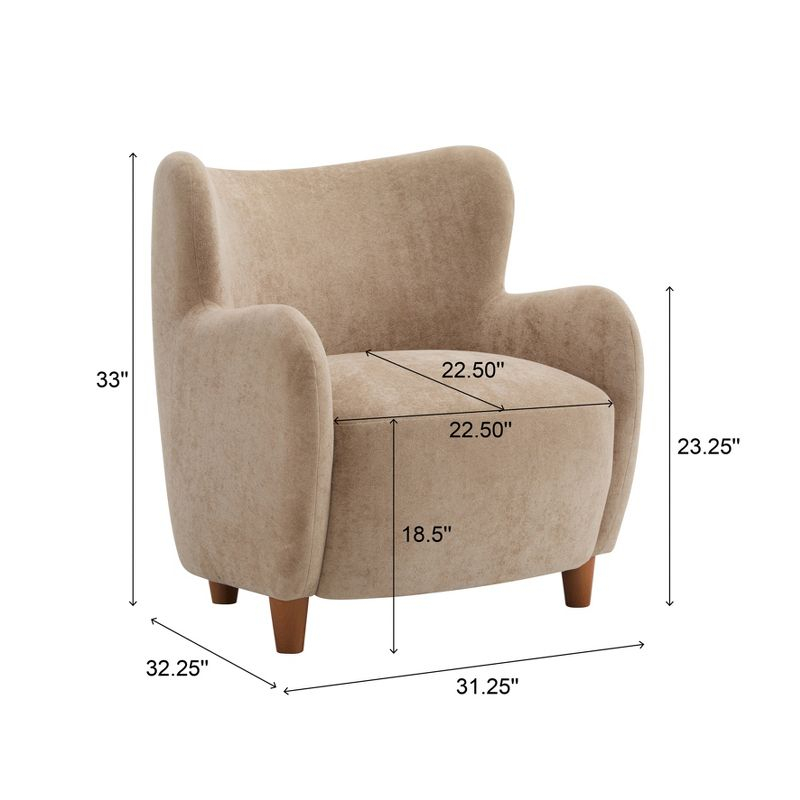 Christopher Knight Home Bacho Cozy Wingback Upholstered Accent Chair, Camel