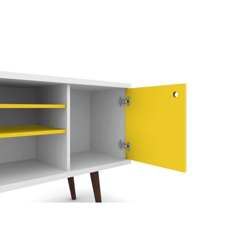 53.14" Liberty TV Stand for TVs up to 50" White/Yellow - Manhattan Comfort