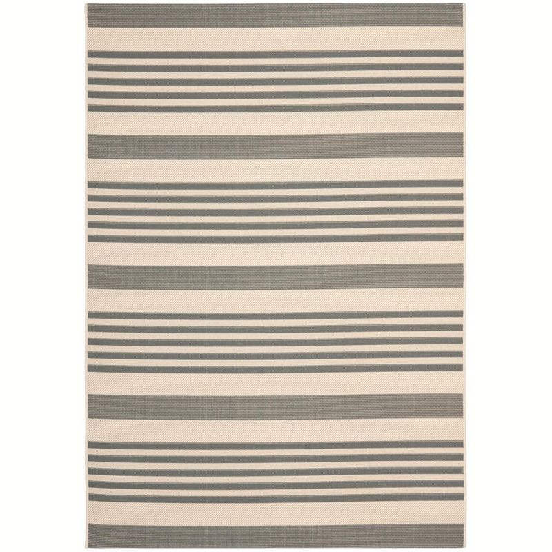 Courtyard CY6062 Power Loomed Indoor/Outdoor Area Rug - Grey/Bone - 6'7"x9'6" - Safavieh.
